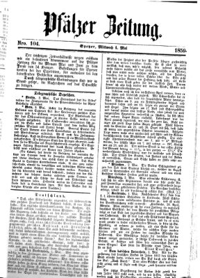 Pfälzer Zeitung Mittwoch 4. Mai 1859