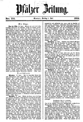 Pfälzer Zeitung Freitag 1. Juli 1859