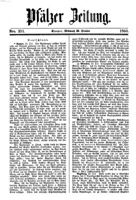 Pfälzer Zeitung Mittwoch 26. Oktober 1859