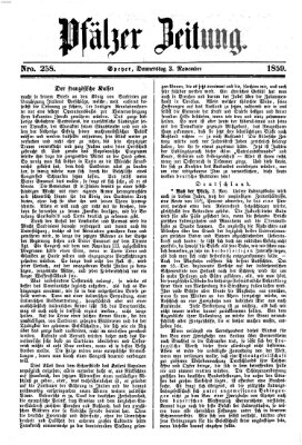 Pfälzer Zeitung Donnerstag 3. November 1859