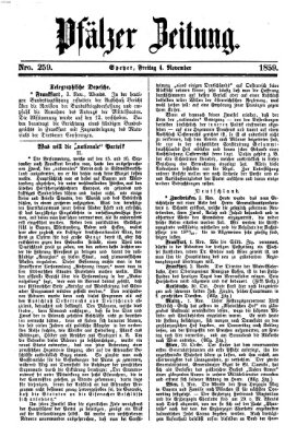 Pfälzer Zeitung Freitag 4. November 1859