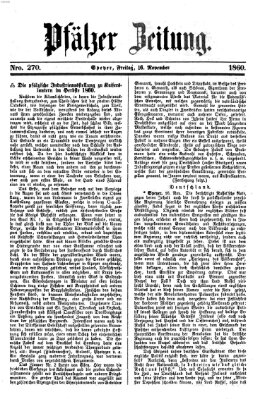 Pfälzer Zeitung Freitag 16. November 1860