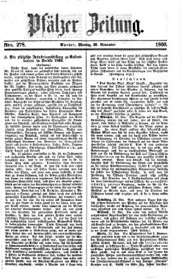 Pfälzer Zeitung Montag 26. November 1860