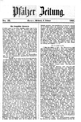 Pfälzer Zeitung Mittwoch 6. Februar 1861