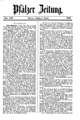 Pfälzer Zeitung Freitag 4. Oktober 1861
