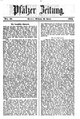 Pfälzer Zeitung Mittwoch 29. Januar 1862