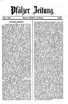 Pfälzer Zeitung Mittwoch 15. Oktober 1862