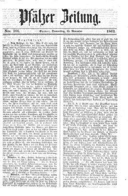 Pfälzer Zeitung Donnerstag 13. November 1862