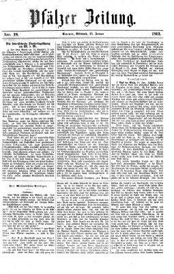 Pfälzer Zeitung Mittwoch 21. Januar 1863