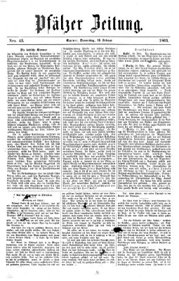 Pfälzer Zeitung Donnerstag 19. Februar 1863