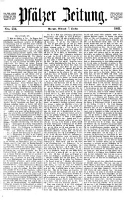 Pfälzer Zeitung Mittwoch 7. Oktober 1863
