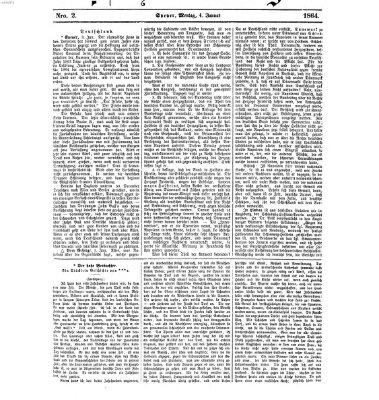 Pfälzer Zeitung Montag 4. Januar 1864