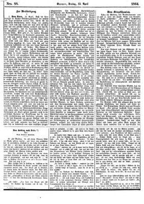 Pfälzer Zeitung Freitag 15. April 1864