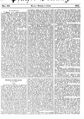 Pfälzer Zeitung Mittwoch 5. Oktober 1864