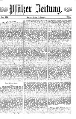 Pfälzer Zeitung Freitag 18. November 1864