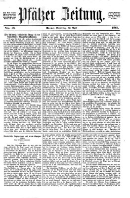 Pfälzer Zeitung Donnerstag 13. April 1865