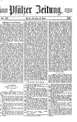 Pfälzer Zeitung Donnerstag 10. August 1865