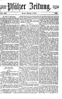 Pfälzer Zeitung Mittwoch 4. Oktober 1865