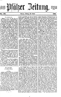 Pfälzer Zeitung Montag 23. Oktober 1865