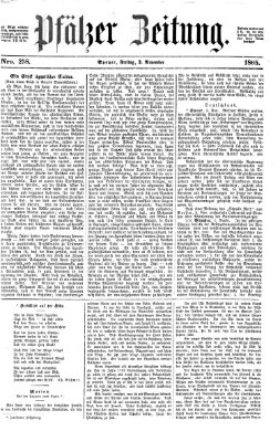 Pfälzer Zeitung Freitag 3. November 1865