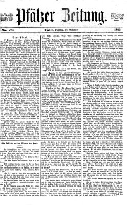 Pfälzer Zeitung Dienstag 21. November 1865