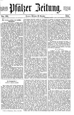 Pfälzer Zeitung Mittwoch 29. November 1865