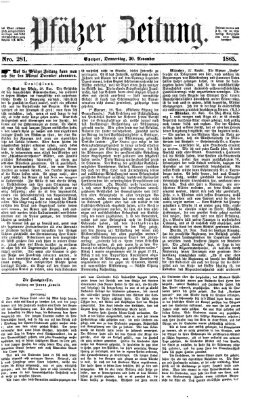 Pfälzer Zeitung Donnerstag 30. November 1865