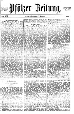 Pfälzer Zeitung Donnerstag 7. Dezember 1865