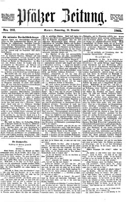 Pfälzer Zeitung Donnerstag 14. Dezember 1865