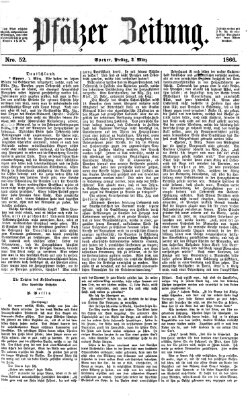 Pfälzer Zeitung Freitag 2. März 1866