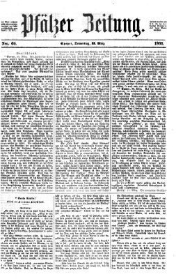Pfälzer Zeitung Donnerstag 22. März 1866