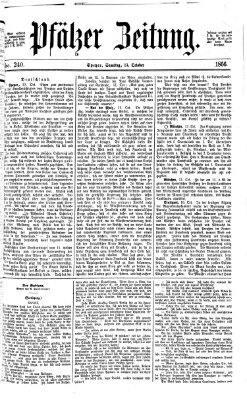 Pfälzer Zeitung Samstag 13. Oktober 1866