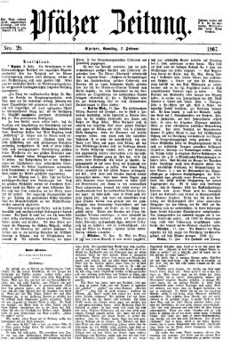 Pfälzer Zeitung Samstag 2. Februar 1867