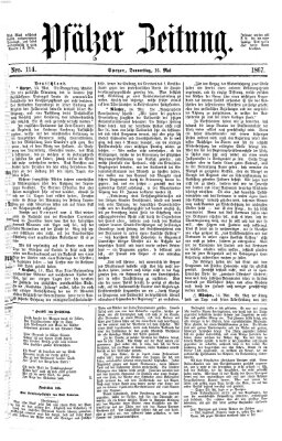 Pfälzer Zeitung Donnerstag 16. Mai 1867