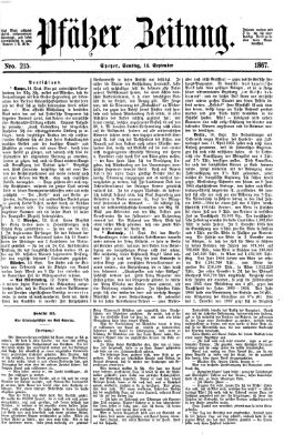 Pfälzer Zeitung Samstag 14. September 1867