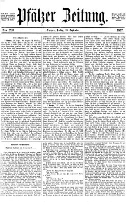 Pfälzer Zeitung Freitag 20. September 1867