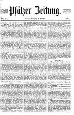 Pfälzer Zeitung Donnerstag 21. November 1867