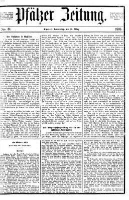 Pfälzer Zeitung Donnerstag 12. März 1868