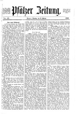 Pfälzer Zeitung Dienstag 23. Februar 1869