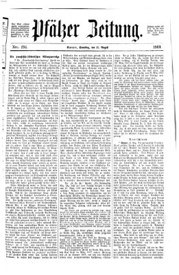 Pfälzer Zeitung Samstag 21. August 1869