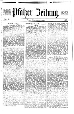 Pfälzer Zeitung Freitag 10. September 1869