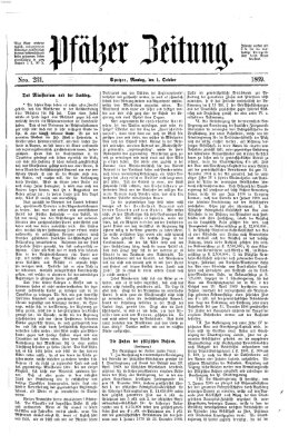Pfälzer Zeitung Montag 4. Oktober 1869