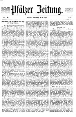 Pfälzer Zeitung Donnerstag 28. April 1870