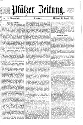 Pfälzer Zeitung Mittwoch 17. August 1870