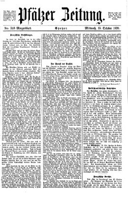 Pfälzer Zeitung Mittwoch 19. Oktober 1870