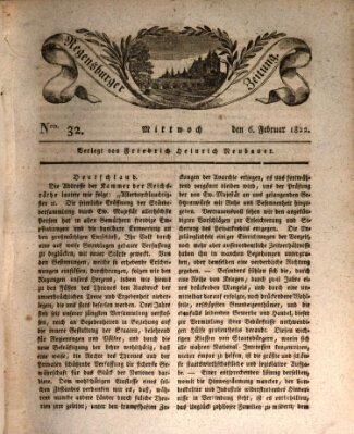 Regensburger Zeitung Mittwoch 6. Februar 1822