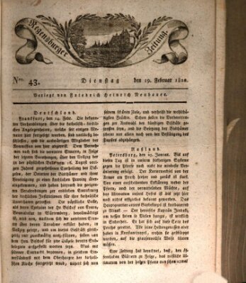 Regensburger Zeitung Dienstag 19. Februar 1822