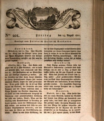 Regensburger Zeitung Freitag 23. August 1822
