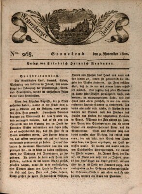 Regensburger Zeitung Samstag 9. November 1822