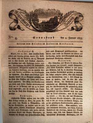Regensburger Zeitung Samstag 4. Januar 1823